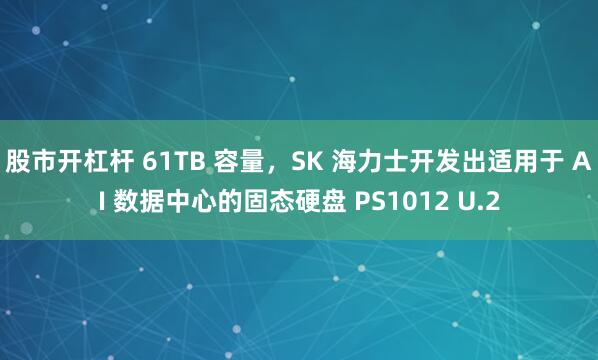 股市开杠杆 61TB 容量，SK 海力士开发出适用于 AI 数据中心的固态硬盘 PS1012 U.2