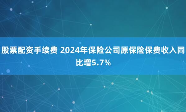 股票配资手续费 2024年保险公司原保险保费收入同比增5.7%